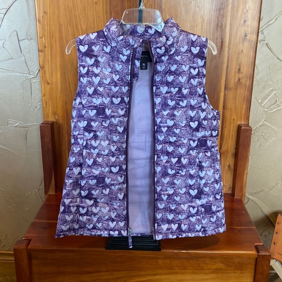 Lands’ End Girl’s XL (16) Purple Heart Vest - Picture 2 of 5
